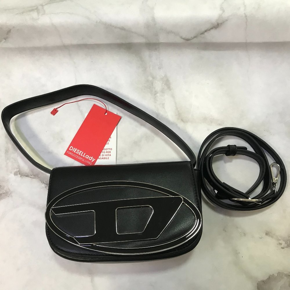 DIESEL 1DR SHOULDER BAG NAPPA LEATHER BLACK